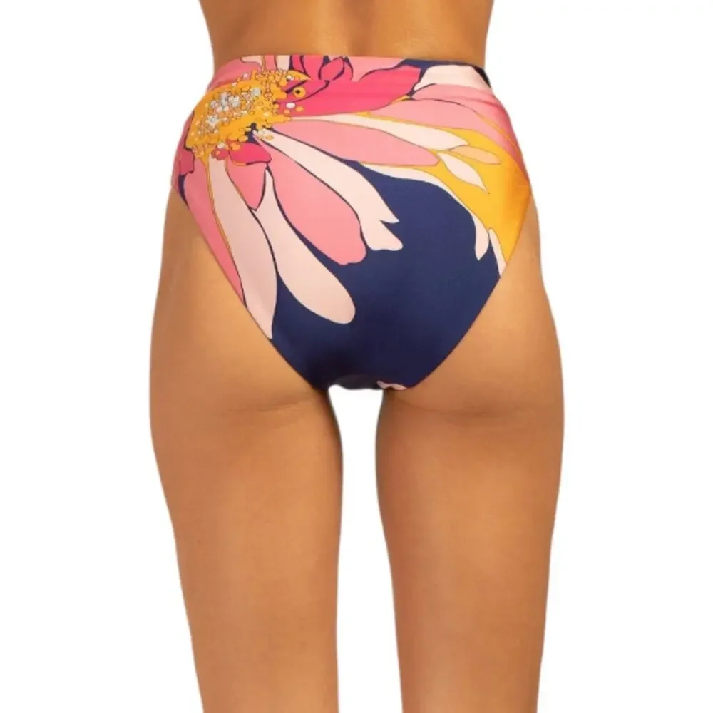 Trina Turk Fold Over High Waist Bikini Bottom